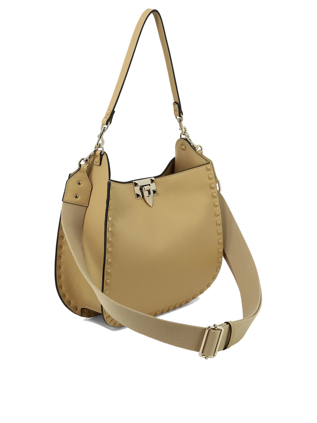 Hobo Rockstud Shoulder Bags Beige