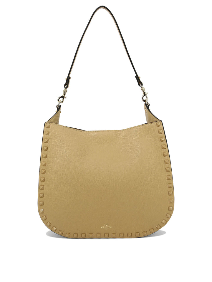 Hobo Rockstud Shoulder Bags Beige