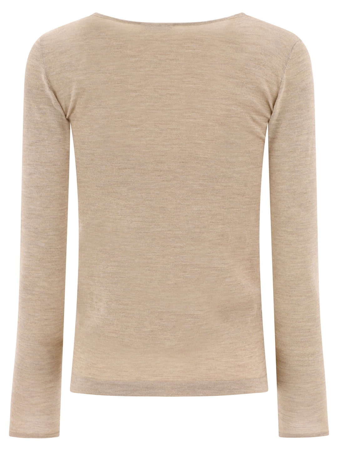 Cashmere And Silk Sparkling Lightweight Sweater Knitwear Beige