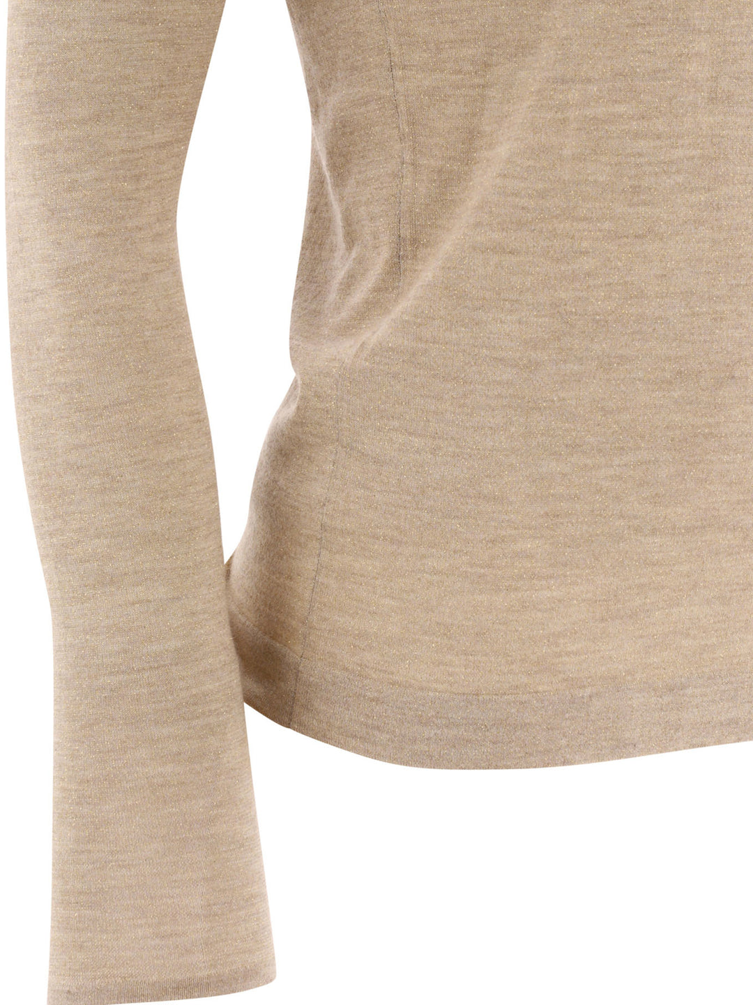 Cashmere And Silk Sparkling Lightweight Sweater Knitwear Beige