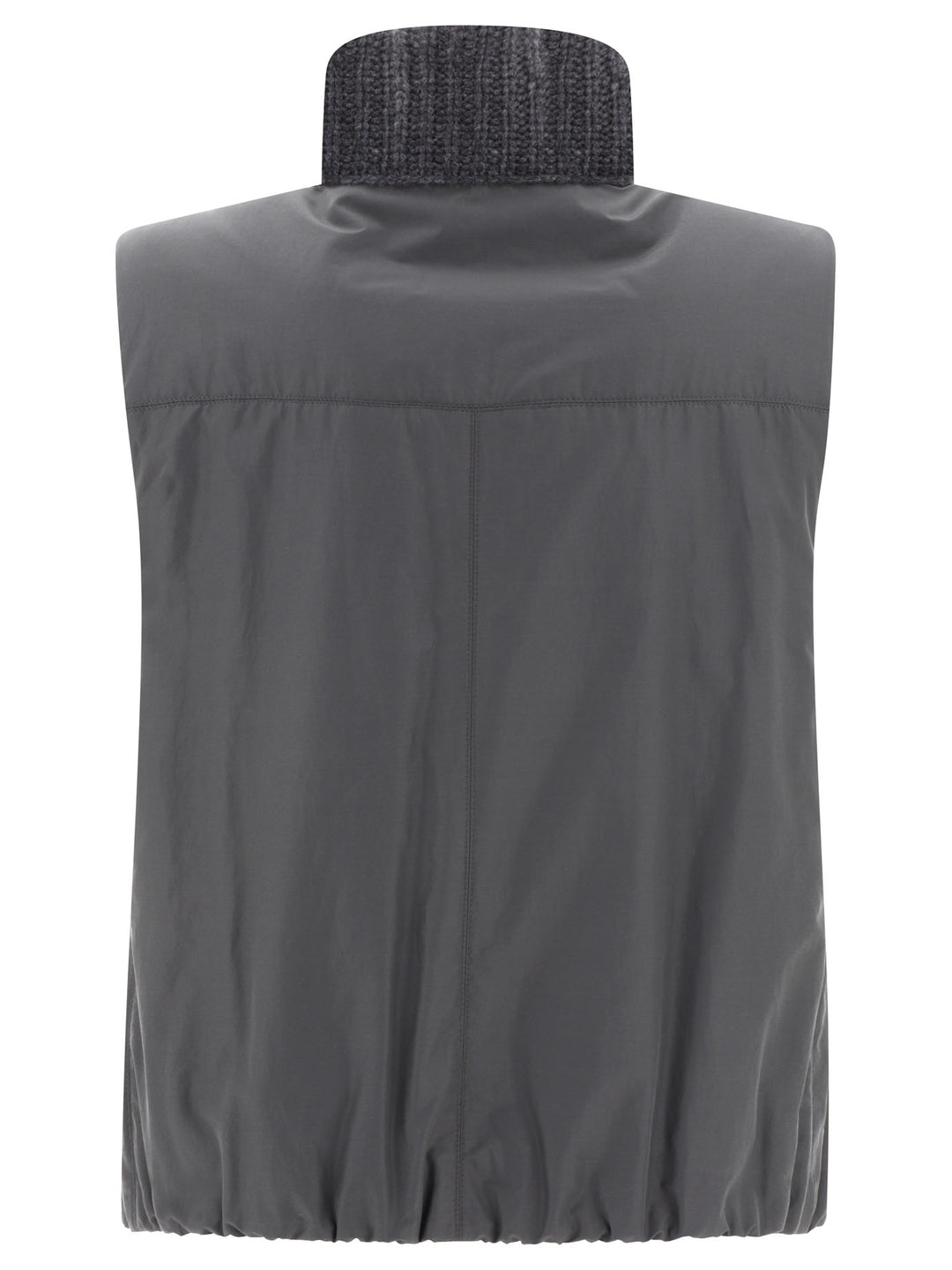 Reversible Cashmere Knit Vest With Monili Jackets Grey