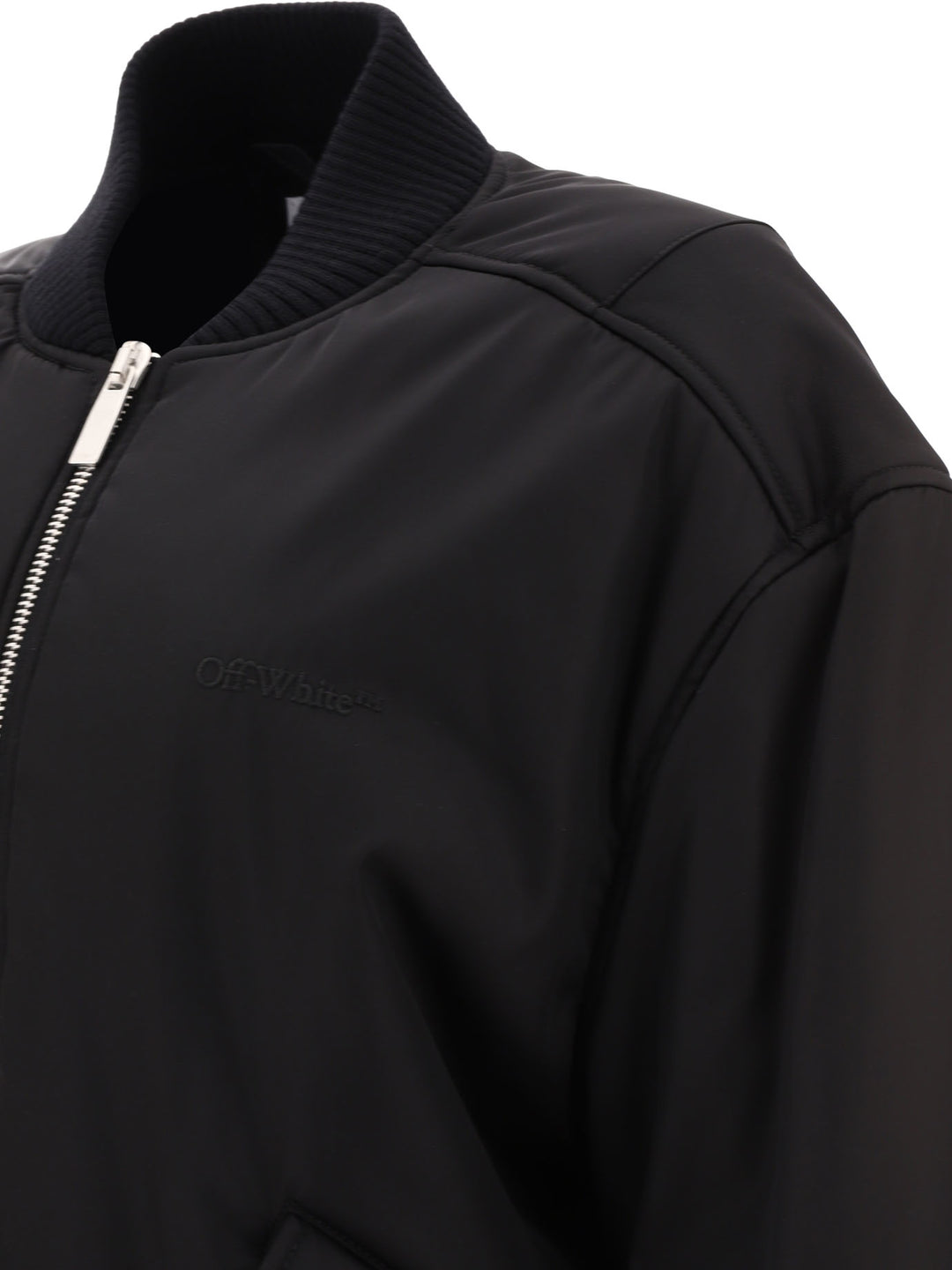 Oversized Nylon Bomber Jacket Jackets Black