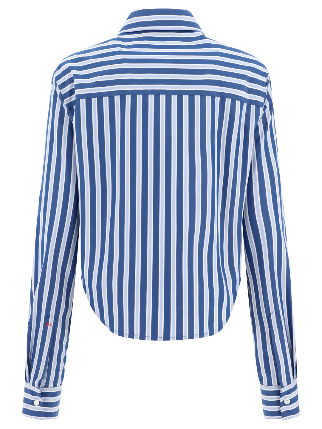 Striped Cropped Shirt Shirts Blue