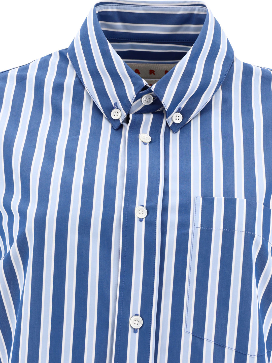 Striped Cropped Shirt Shirts Blue