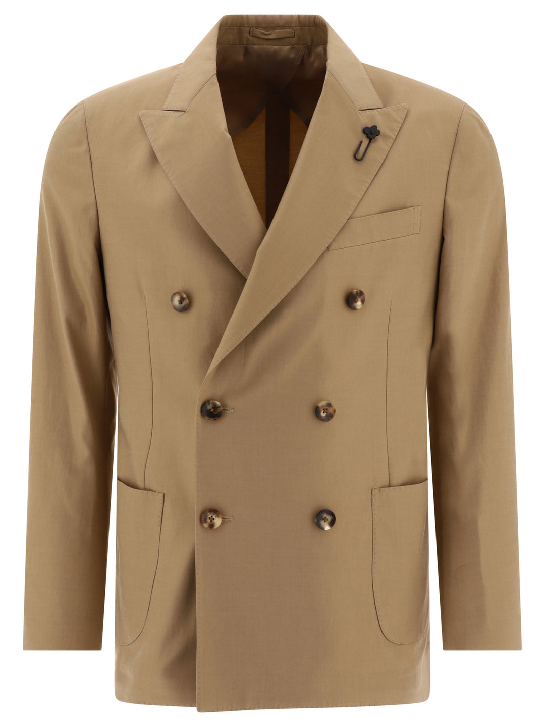 Unlined Double-Breasted Blazer Jackets Beige