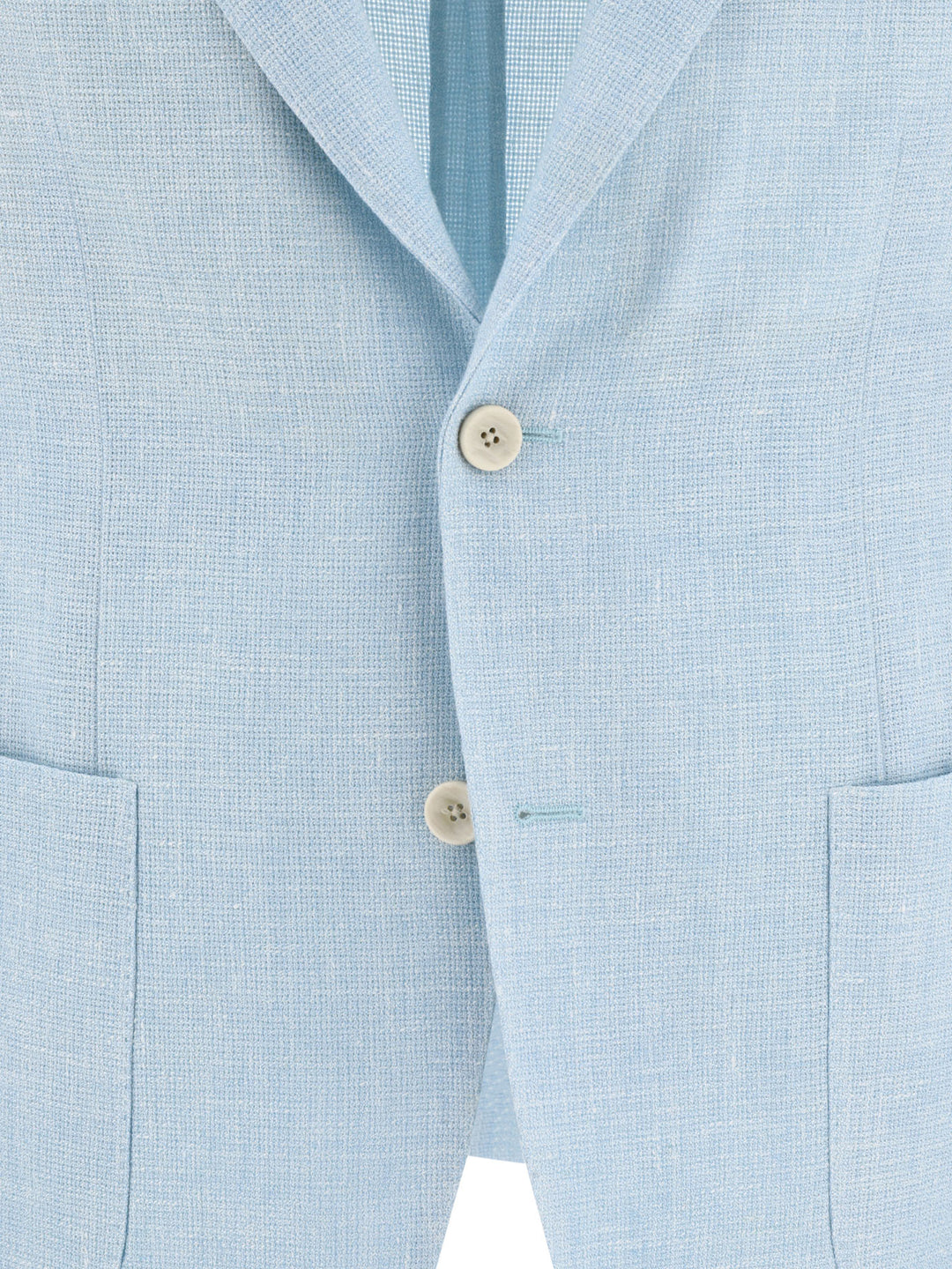 Single-Breasted Linen-Blend Blazer Jackets Light Blue