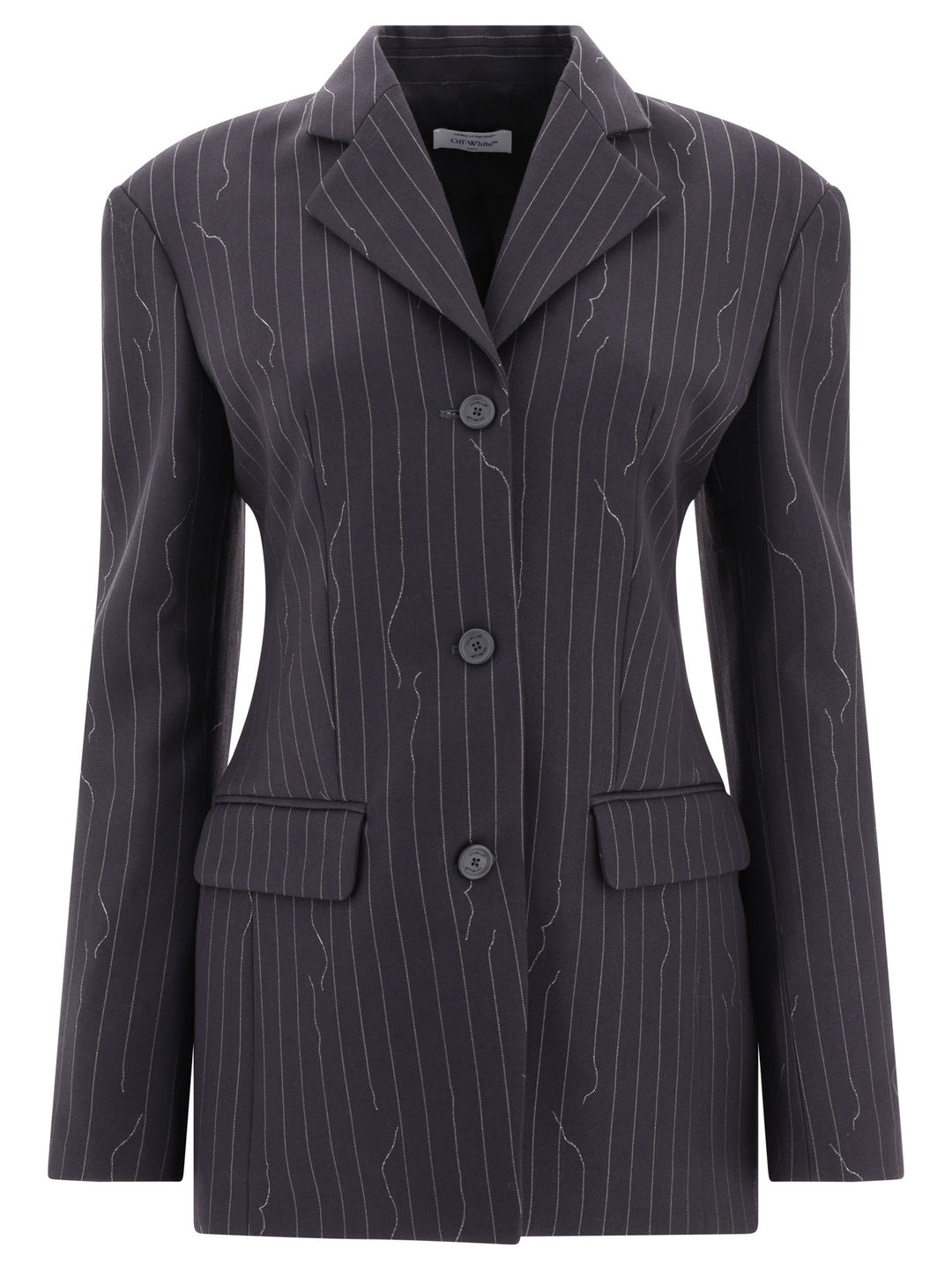 Pinstriped Blazer Jackets Blue