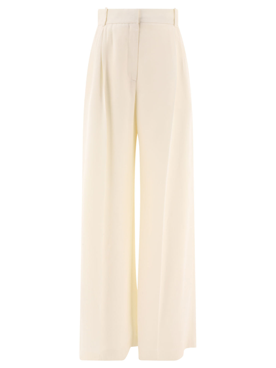 Double-Pleat Wide Leg Trousers White