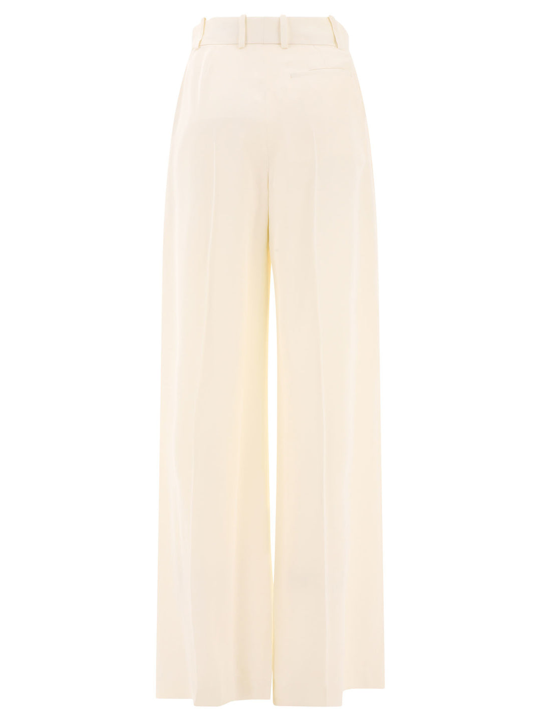 Double-Pleat Wide Leg Trousers White