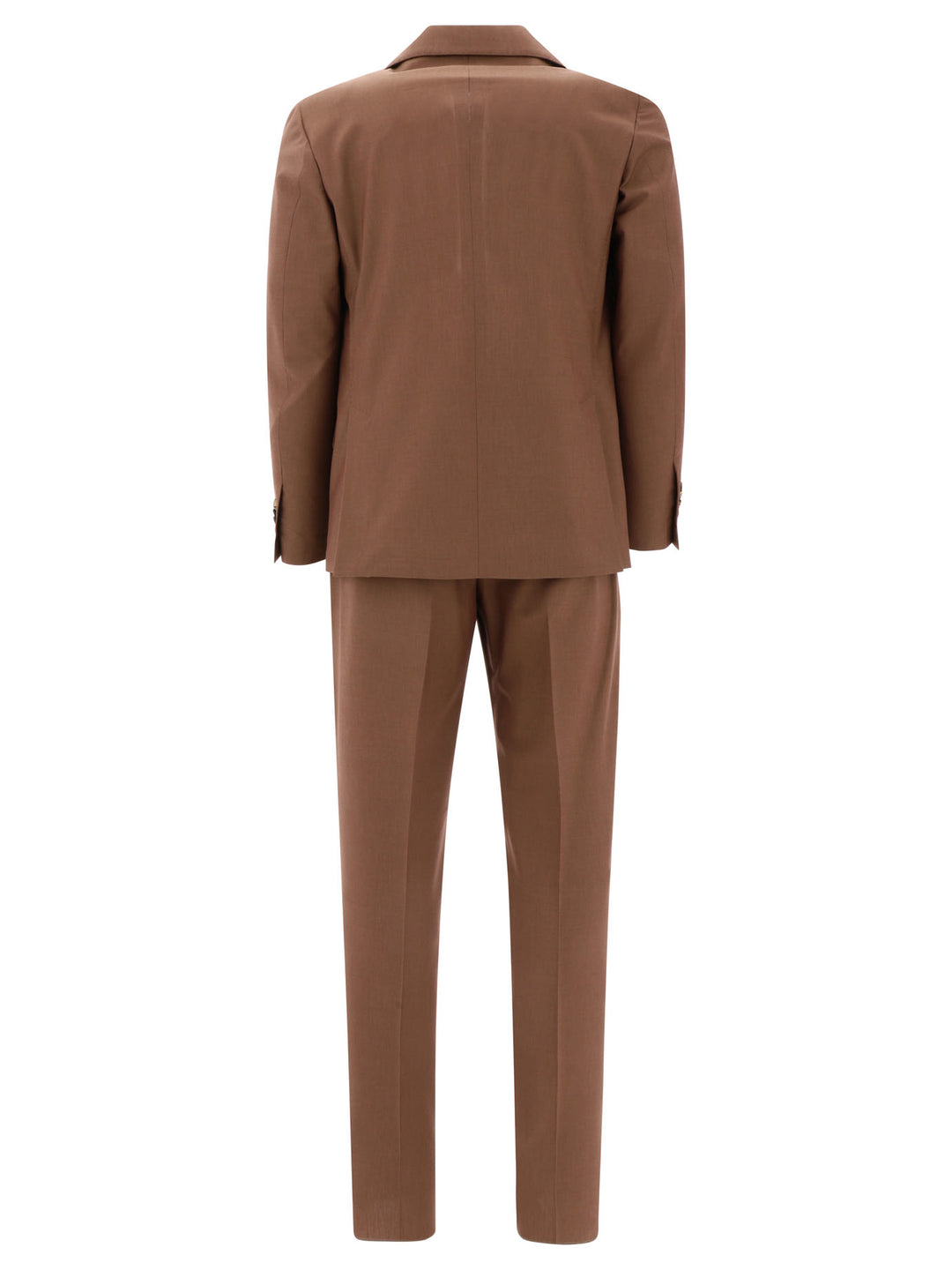 Wool Blend Single-Breasted Suit Suits Brown