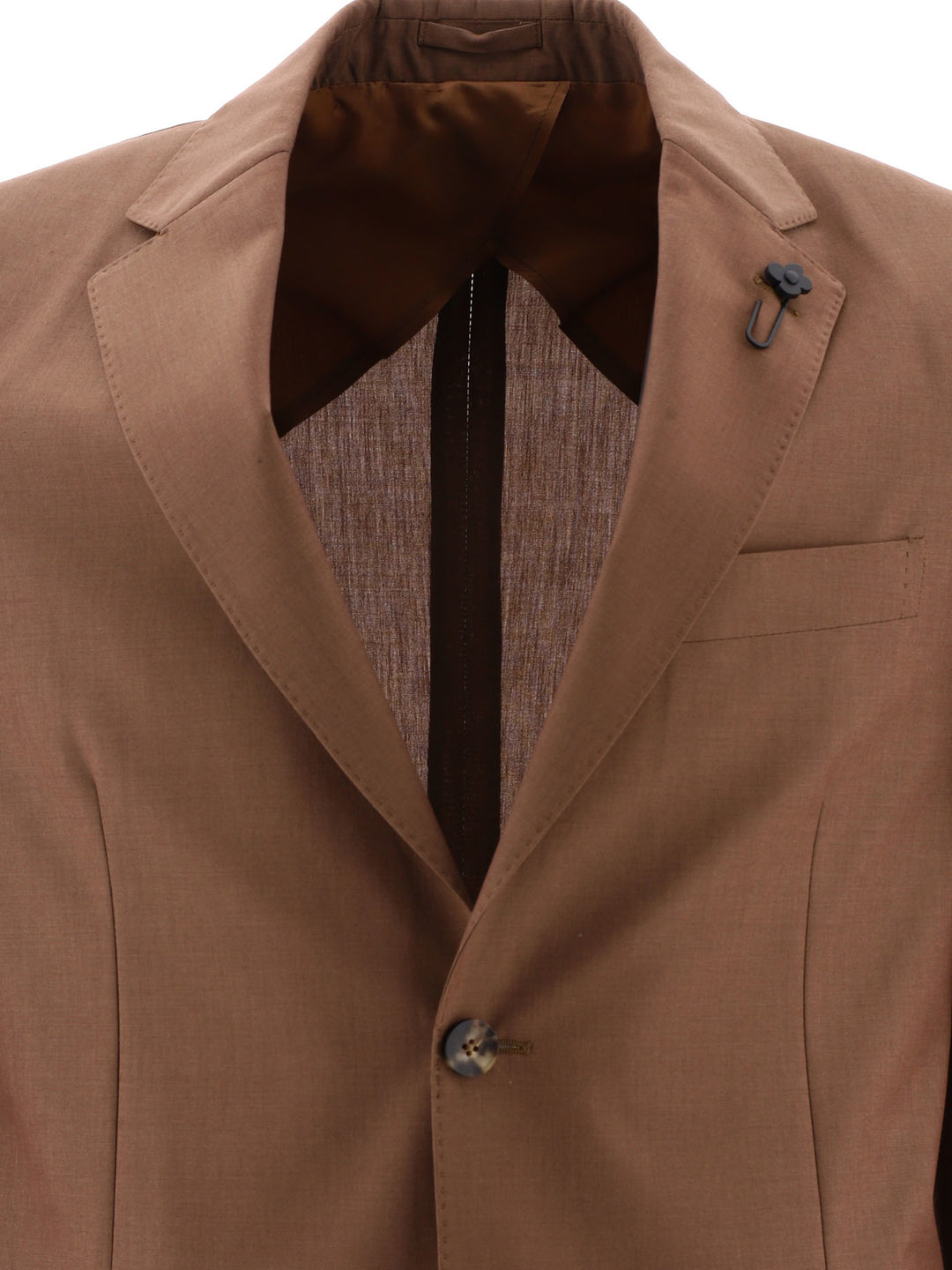 Wool Blend Single-Breasted Suit Suits Brown