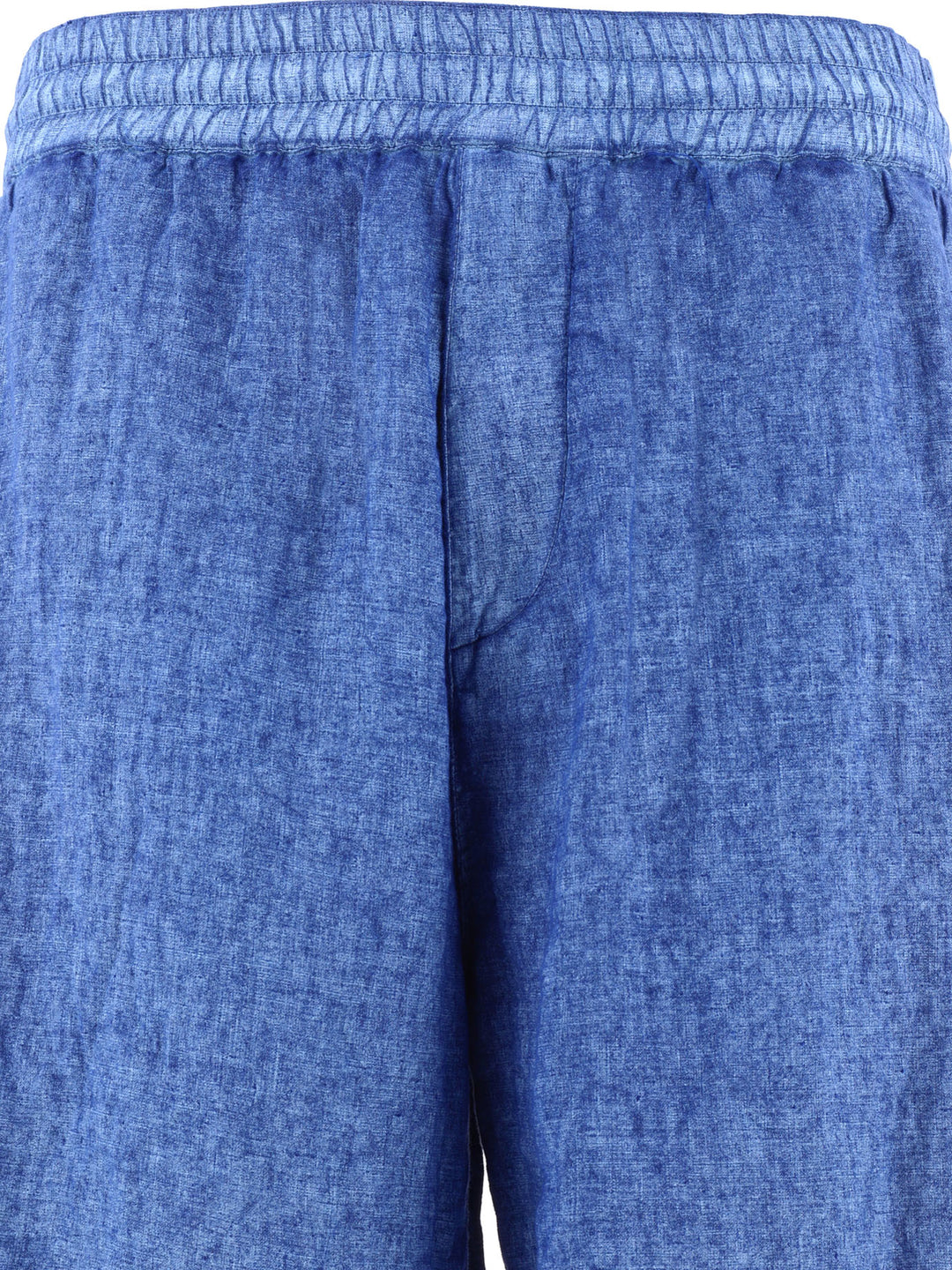 Linen S With Drawstrings Short Blue