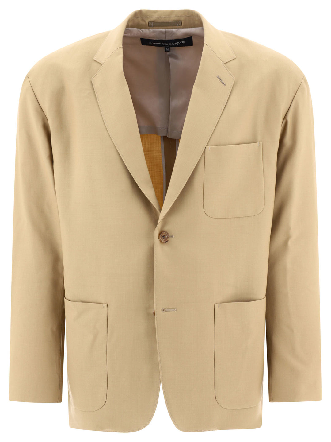 Wool Single-Breasted Blazer Jackets Beige