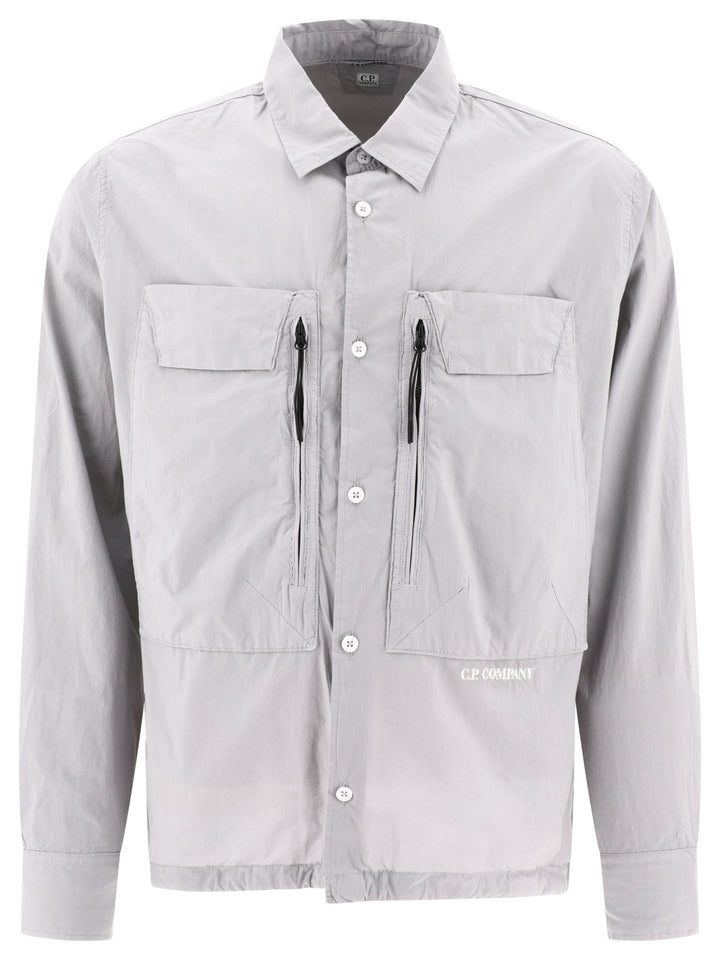 Poplin Overshirt Jackets Grey