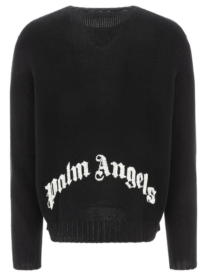 Curved Logo Knitwear Black