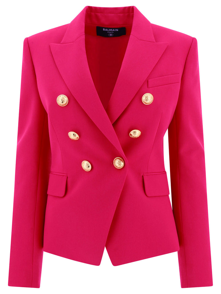 Double-Breasted Wool Jacket Jackets Fuchsia