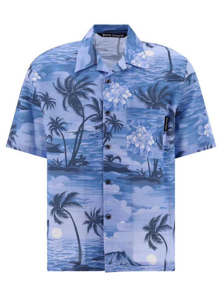 Sunset Bowling Shirts Light Blue