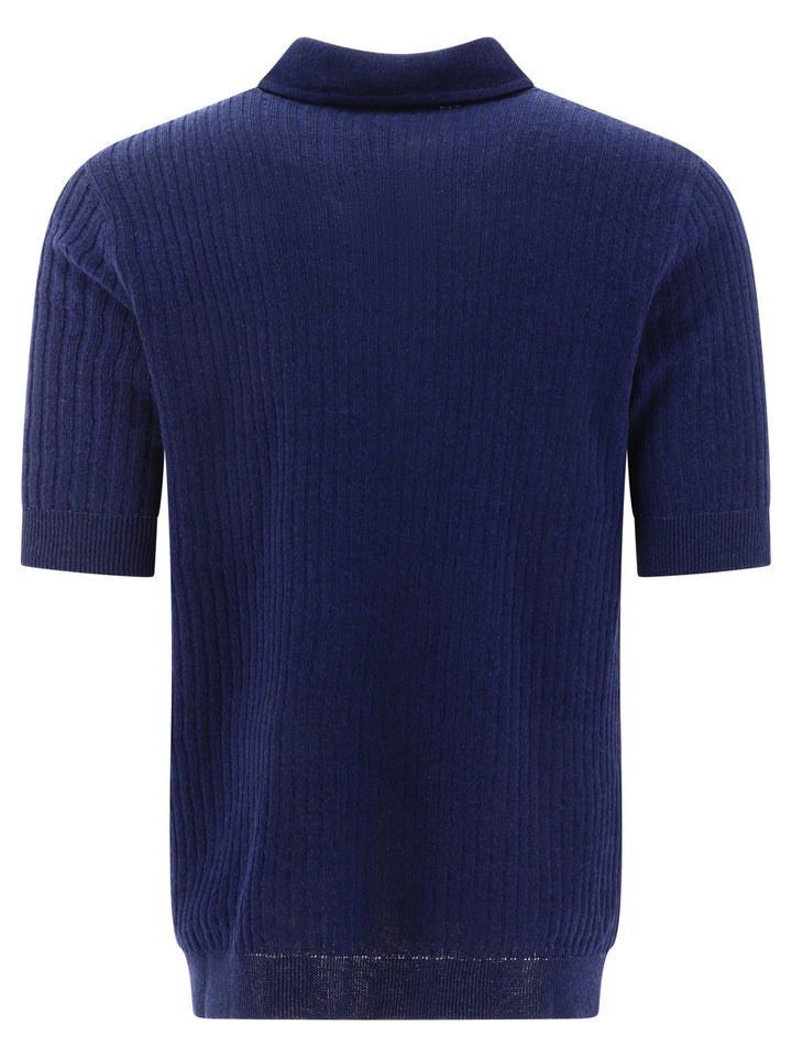 Ribbed Polo Shirt Polo Shirts Blue