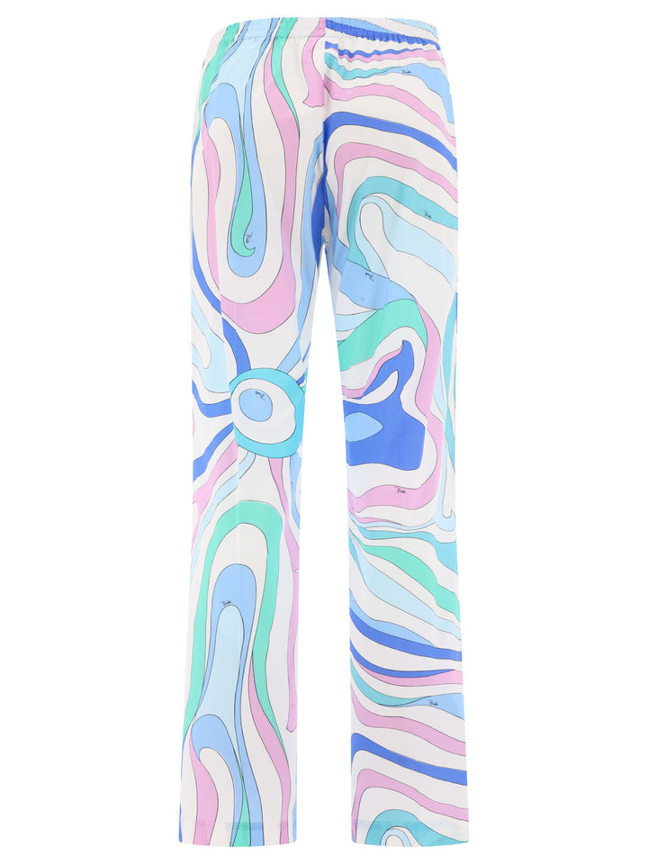 Marmo-Print Trousers Light Blue