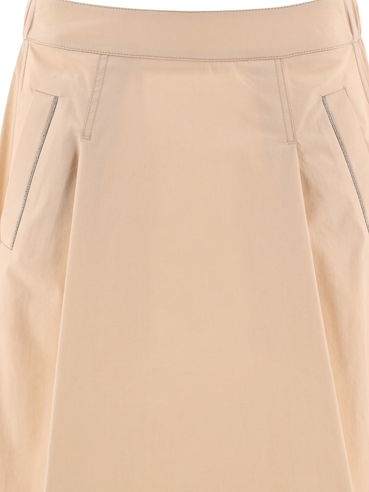 Pleated Skirt Skirts Beige