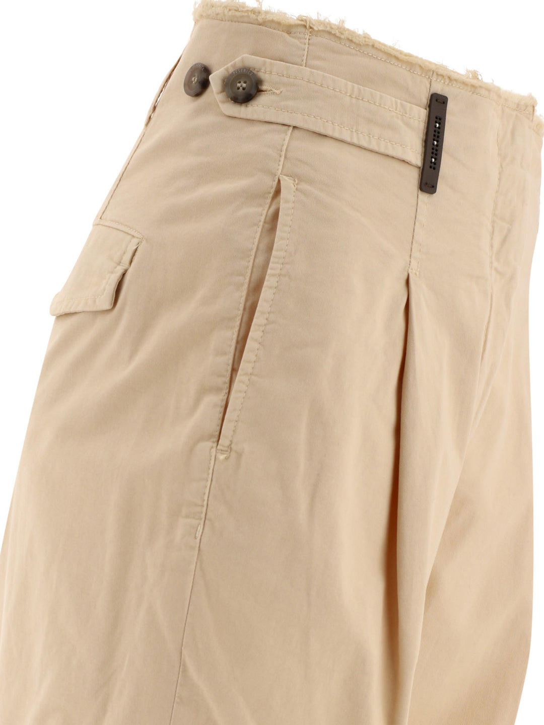 With Fringed Details Trousers Beige