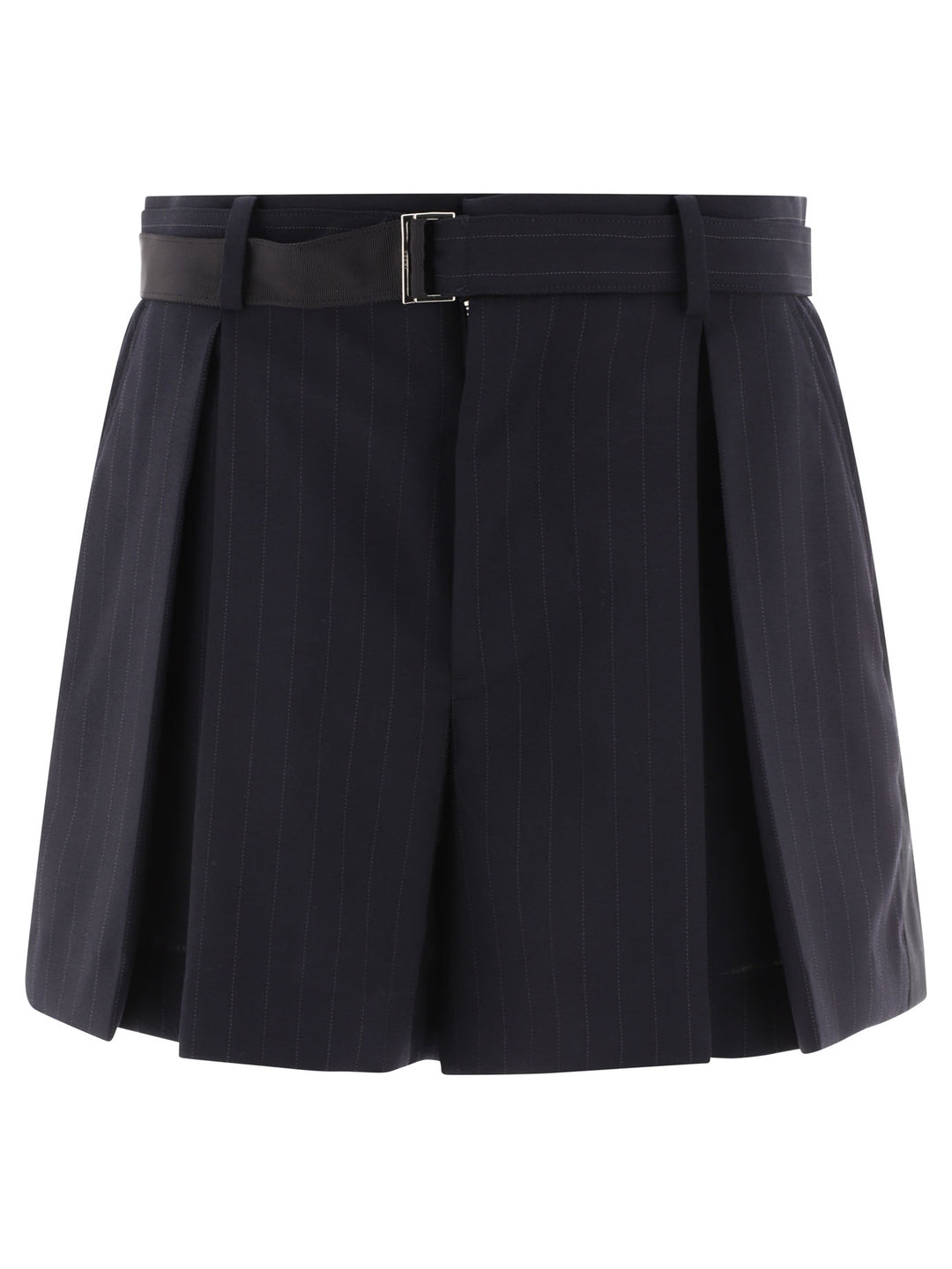 Pinstriped Trousers Short Blue