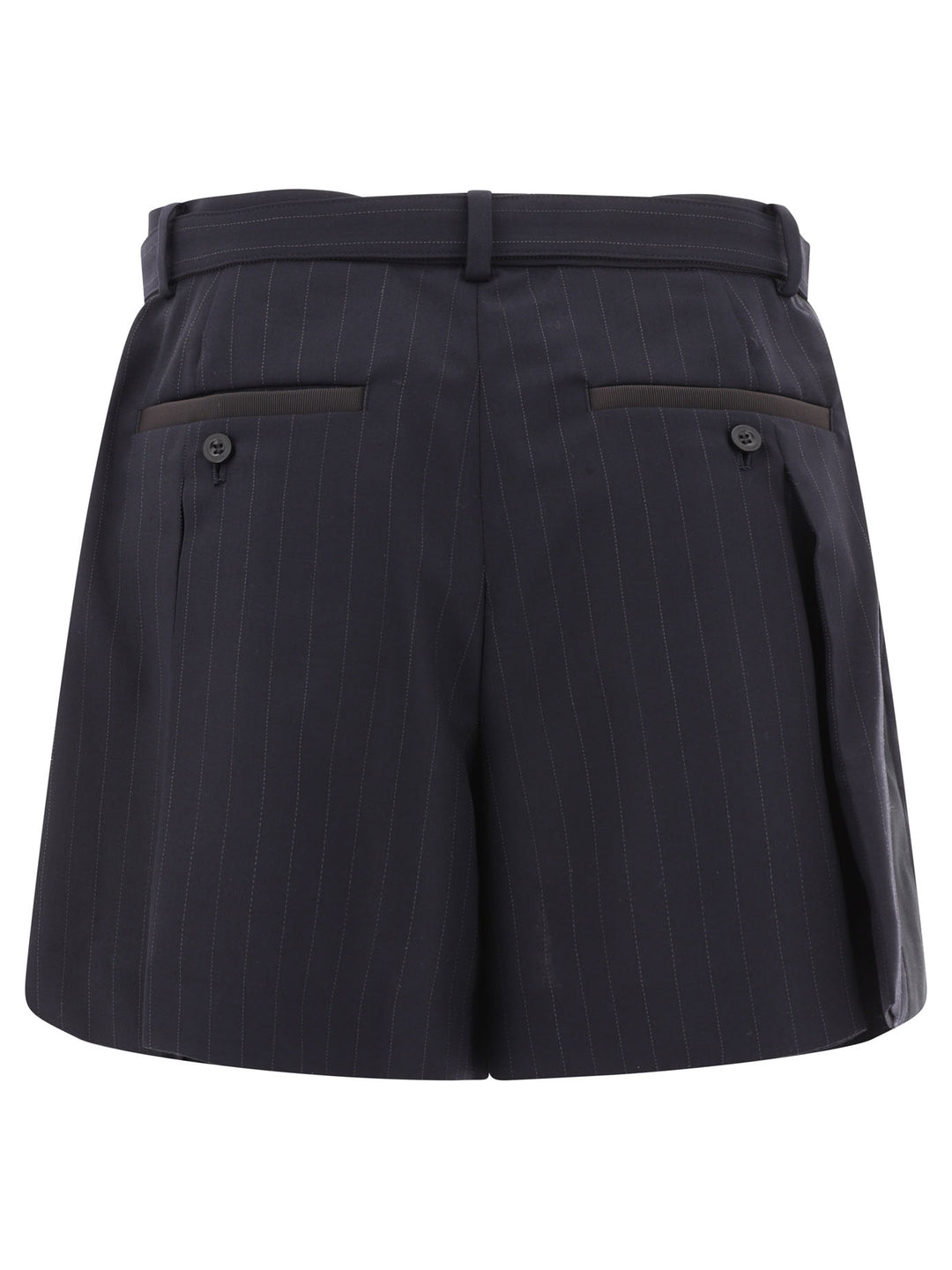 Pinstriped Trousers Short Blue