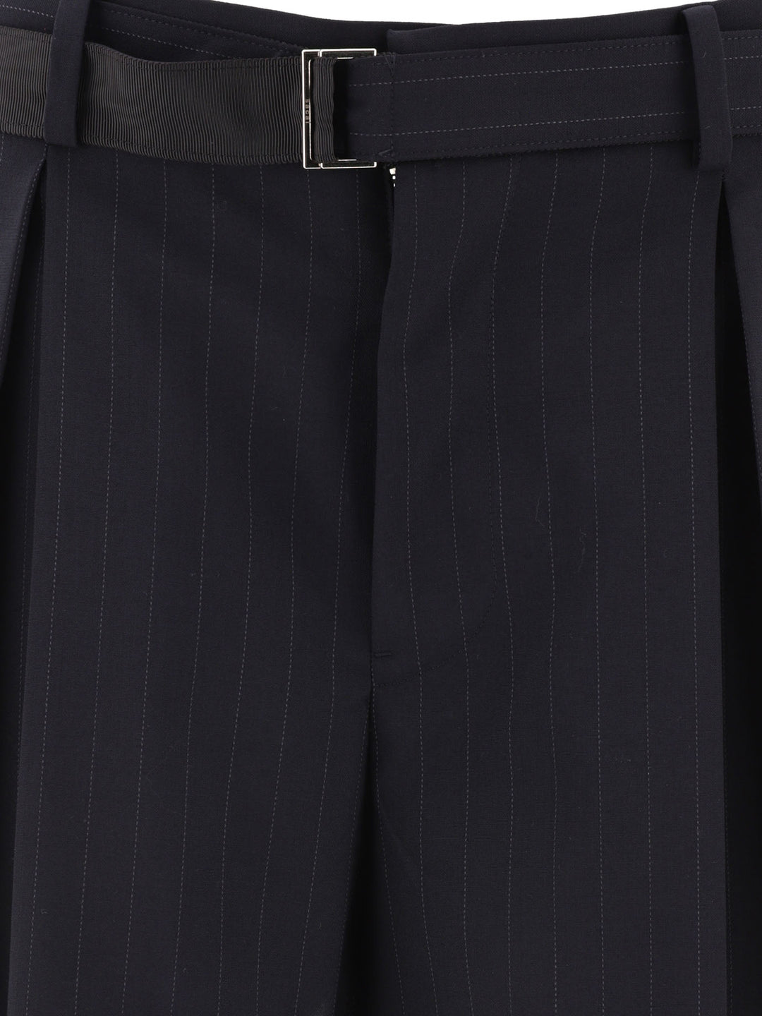 Pinstriped Trousers Short Blue