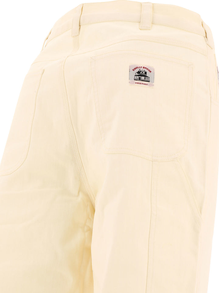 Herringbone Knolly Brook Trousers White