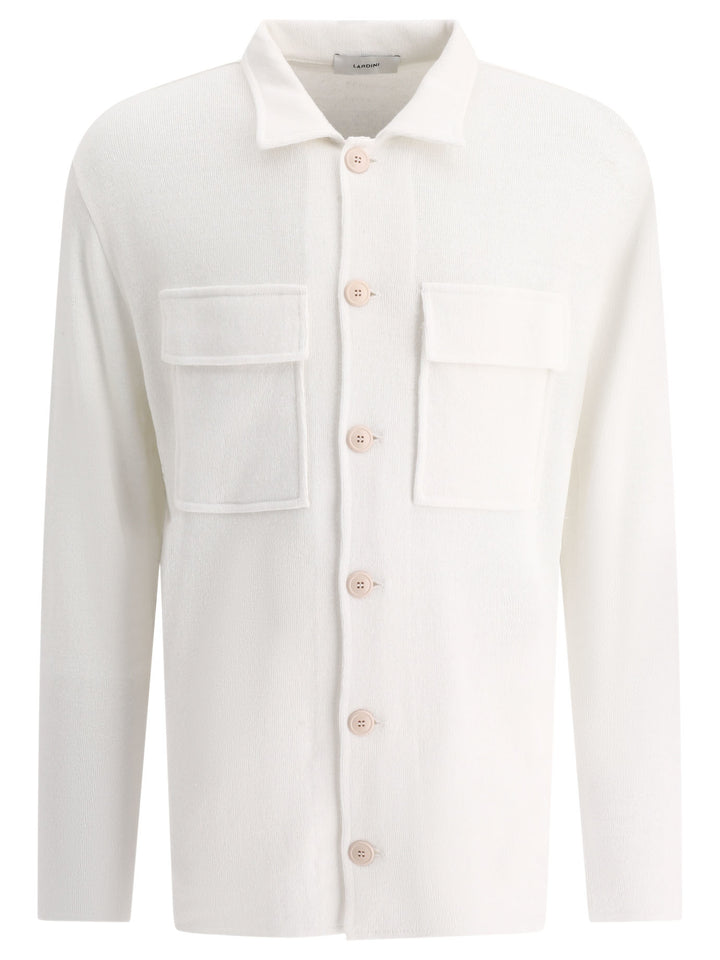 Overshirt With Chest Pockets Jackets White