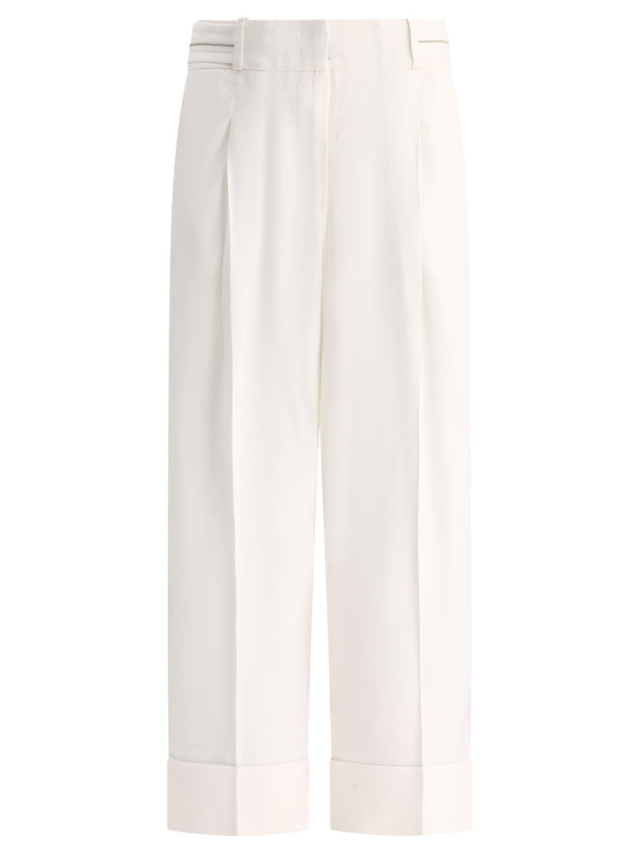 Cuffed Trousers White