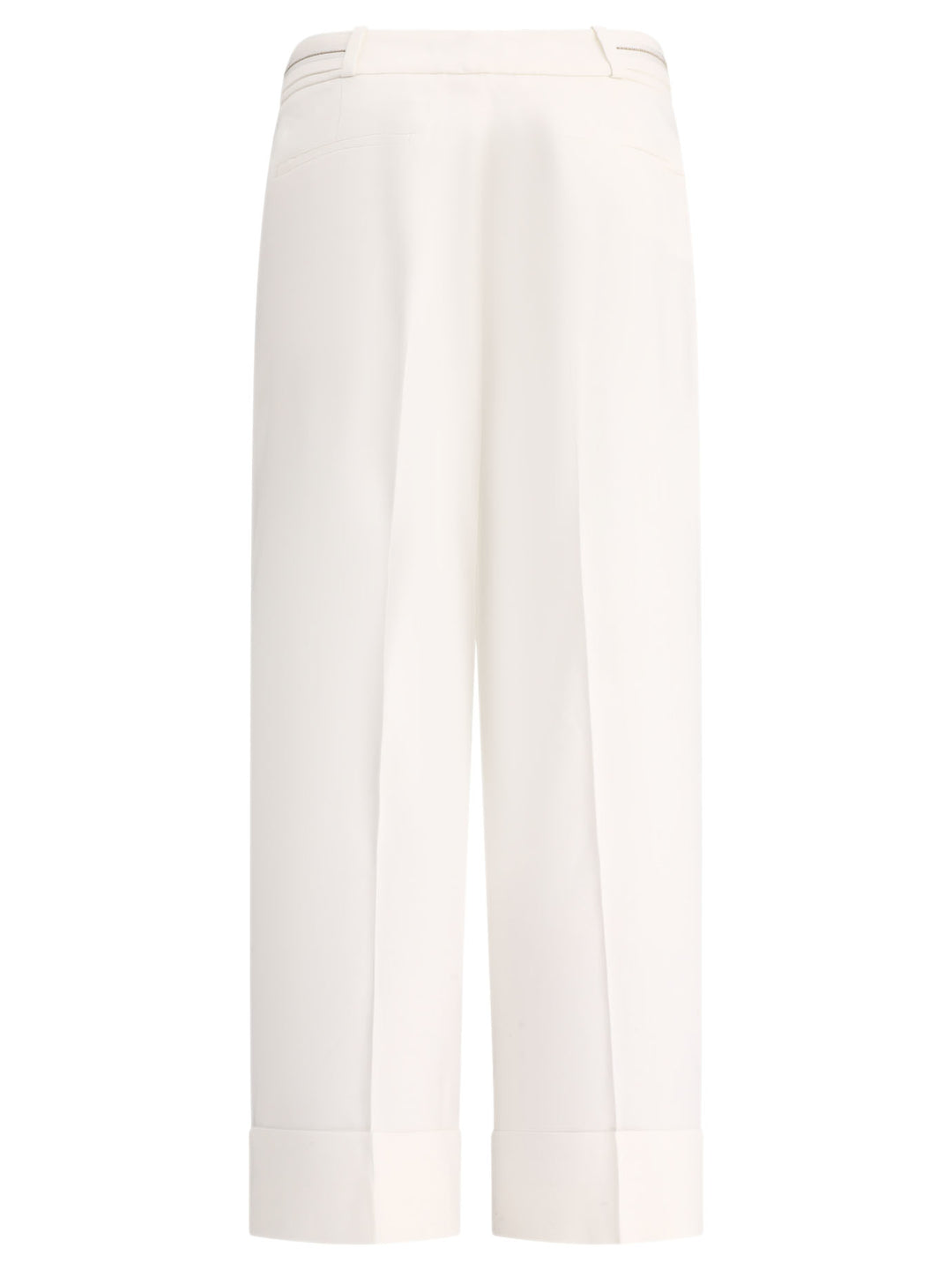 Cuffed Trousers White