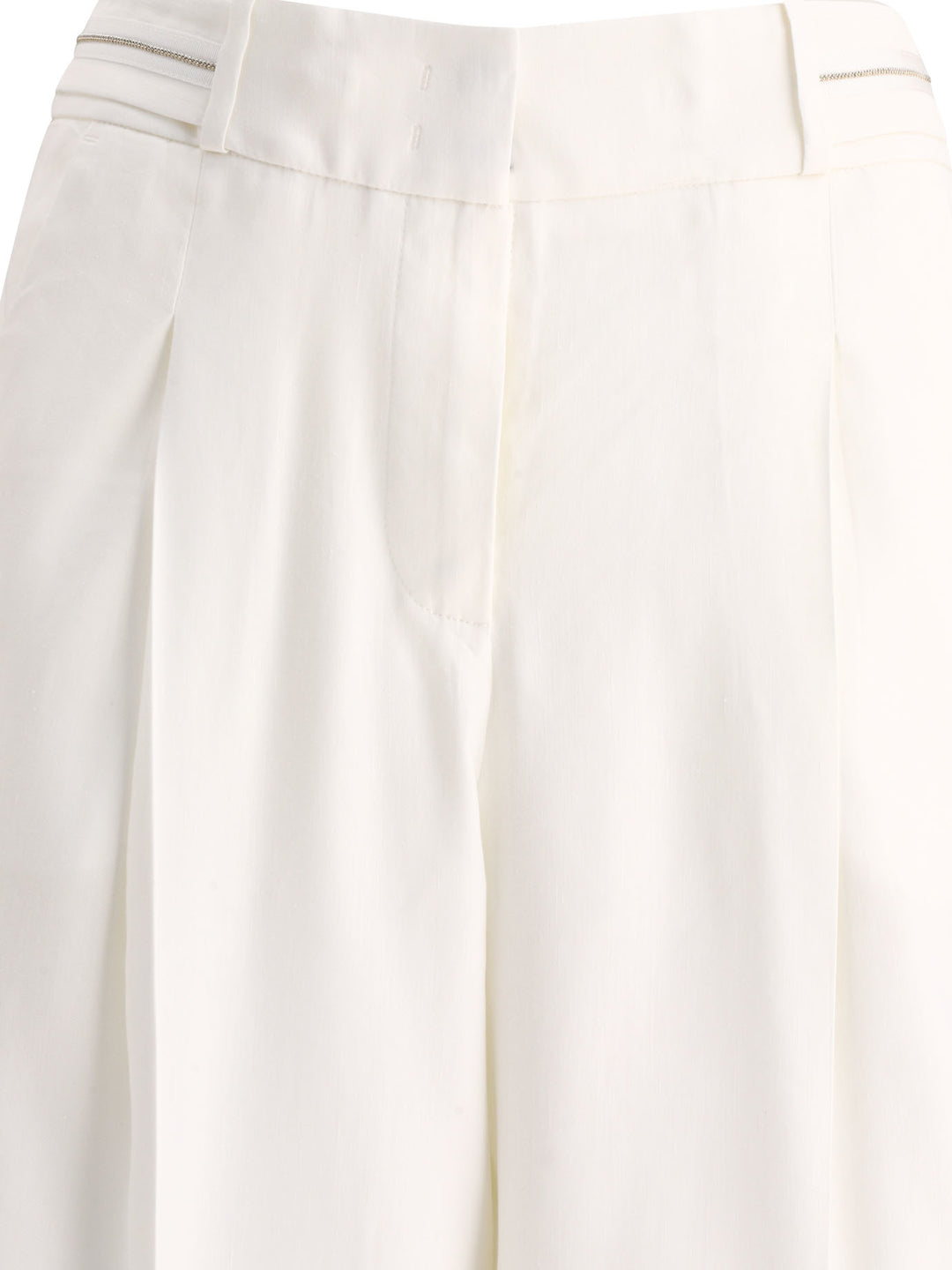 Cuffed Trousers White