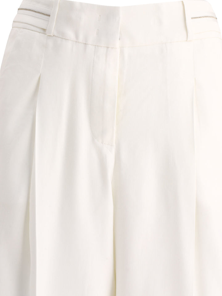 Cuffed Trousers White