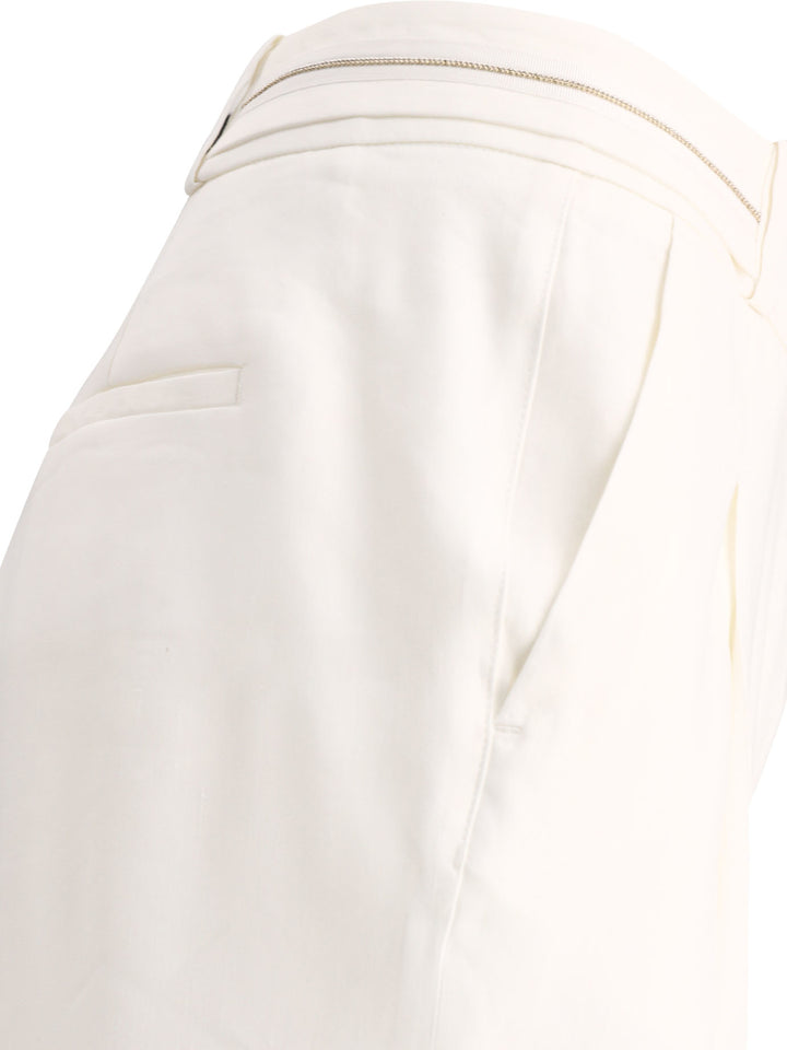 Cuffed Trousers White