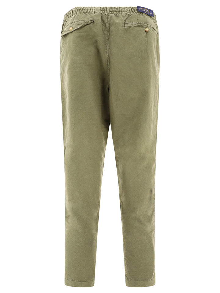 With Drawstring Trousers Green