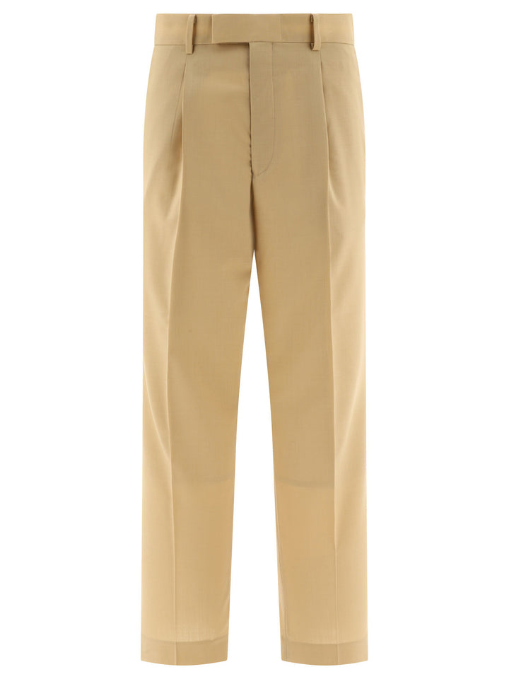 Superfine Tropical Wool Trousers Beige