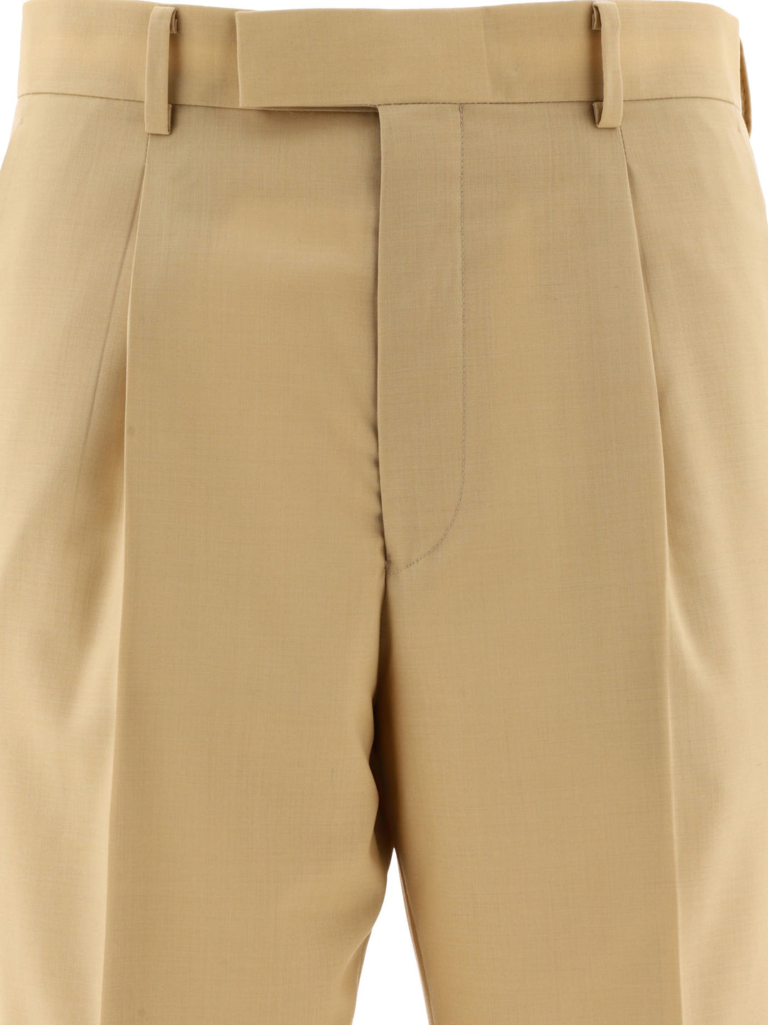 Superfine Tropical Wool Trousers Beige