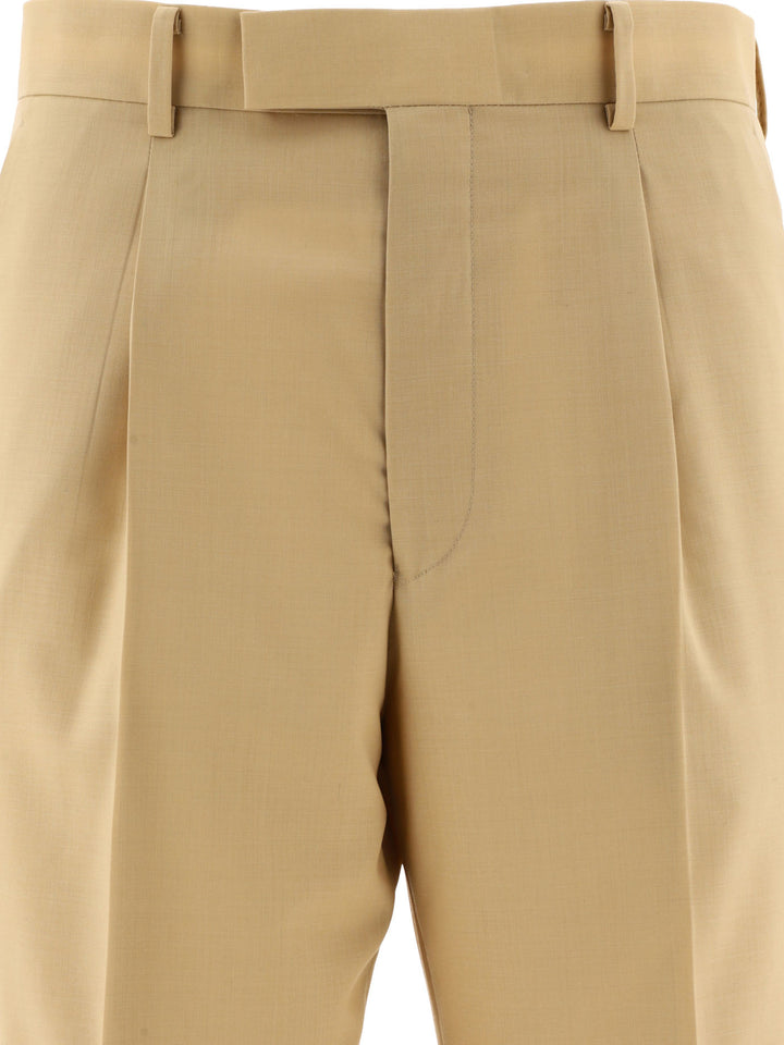 Superfine Tropical Wool Trousers Beige