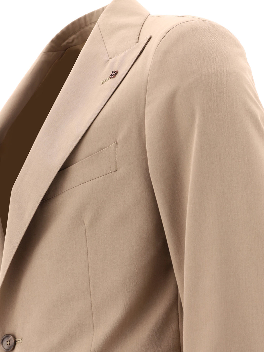 Wool-Blend Single-Breasted Suit Suits Brown