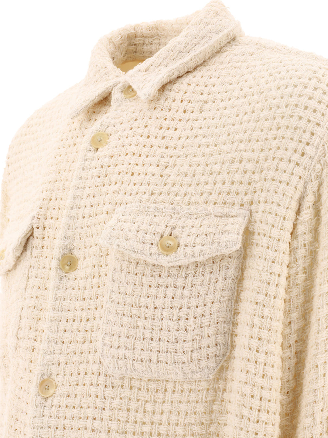 Homespun Summer Tweed Shirts White