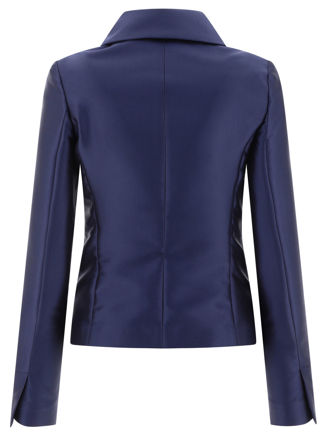 Satin Single-Breasted Blazer Jackets Blue