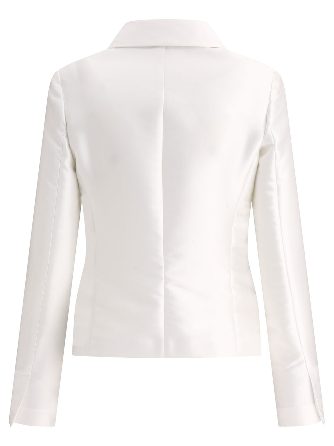 Satin Single-Breasted Blazer Jackets White