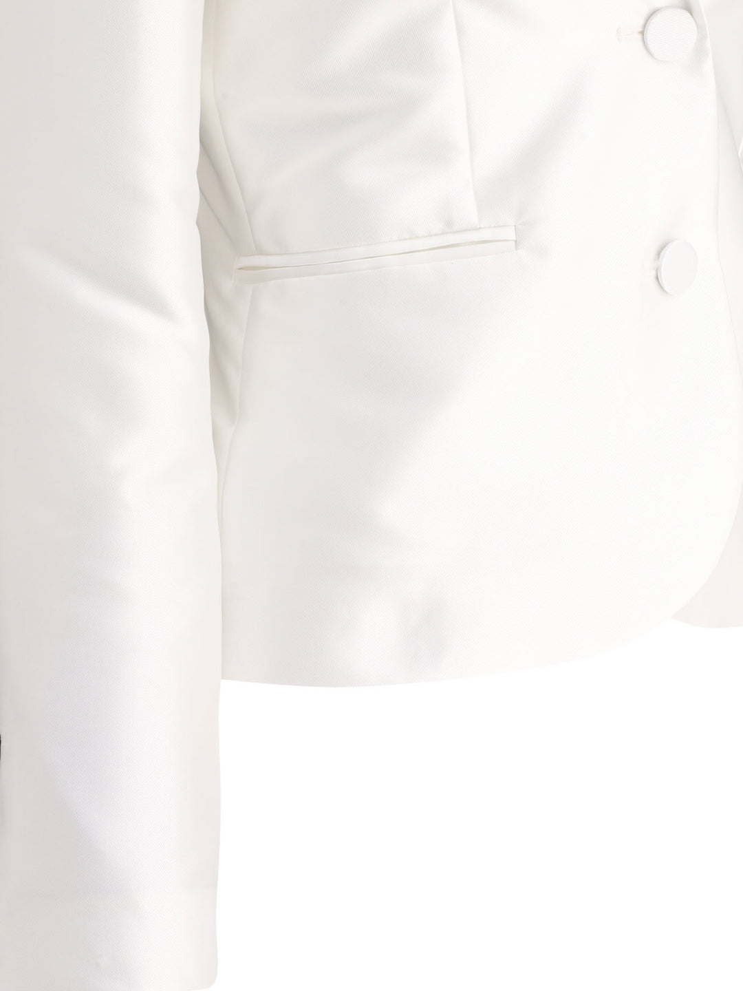 Satin Single-Breasted Blazer Jackets White