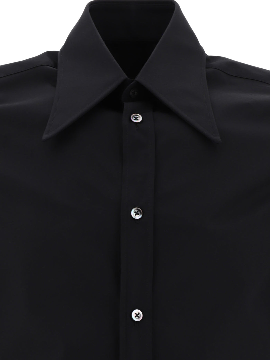 Pointed Collar Shirt Shirts Black