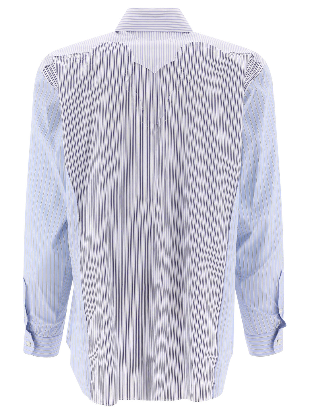 Yoke Stripe Cotton Shirt Shirts Light Blue