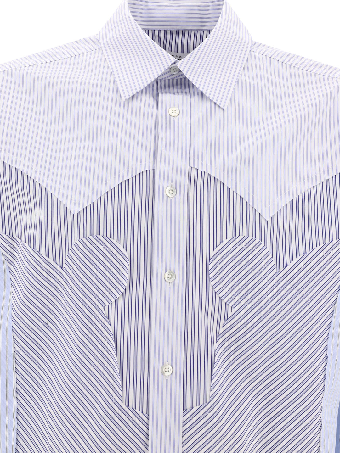 Yoke Stripe Cotton Shirt Shirts Light Blue