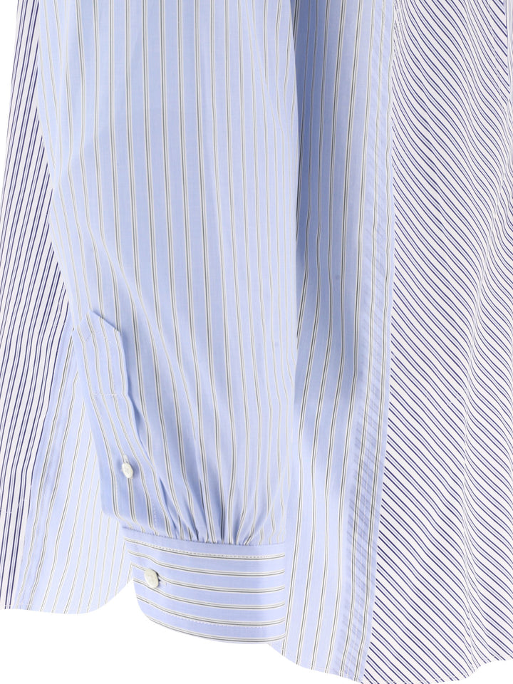 Yoke Stripe Cotton Shirt Shirts Light Blue