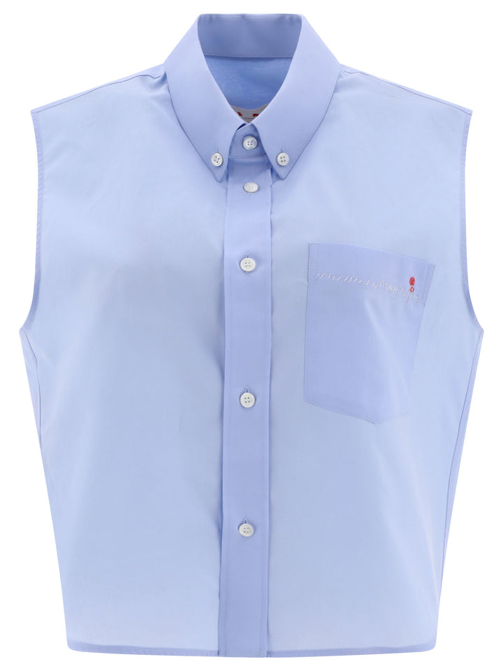 Poplin Shirt Shirts Light Blue