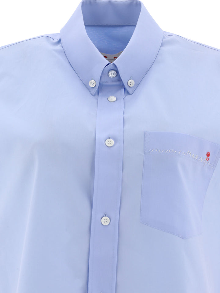 Poplin Shirt Shirts Light Blue